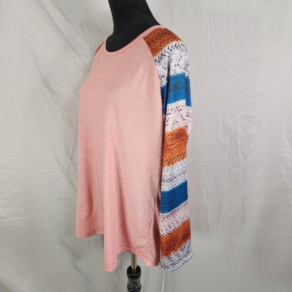 New w/tag LOVE U DEAR Size 1XL Braided Pattern Sleeve Long Sleeve Athleisure Top